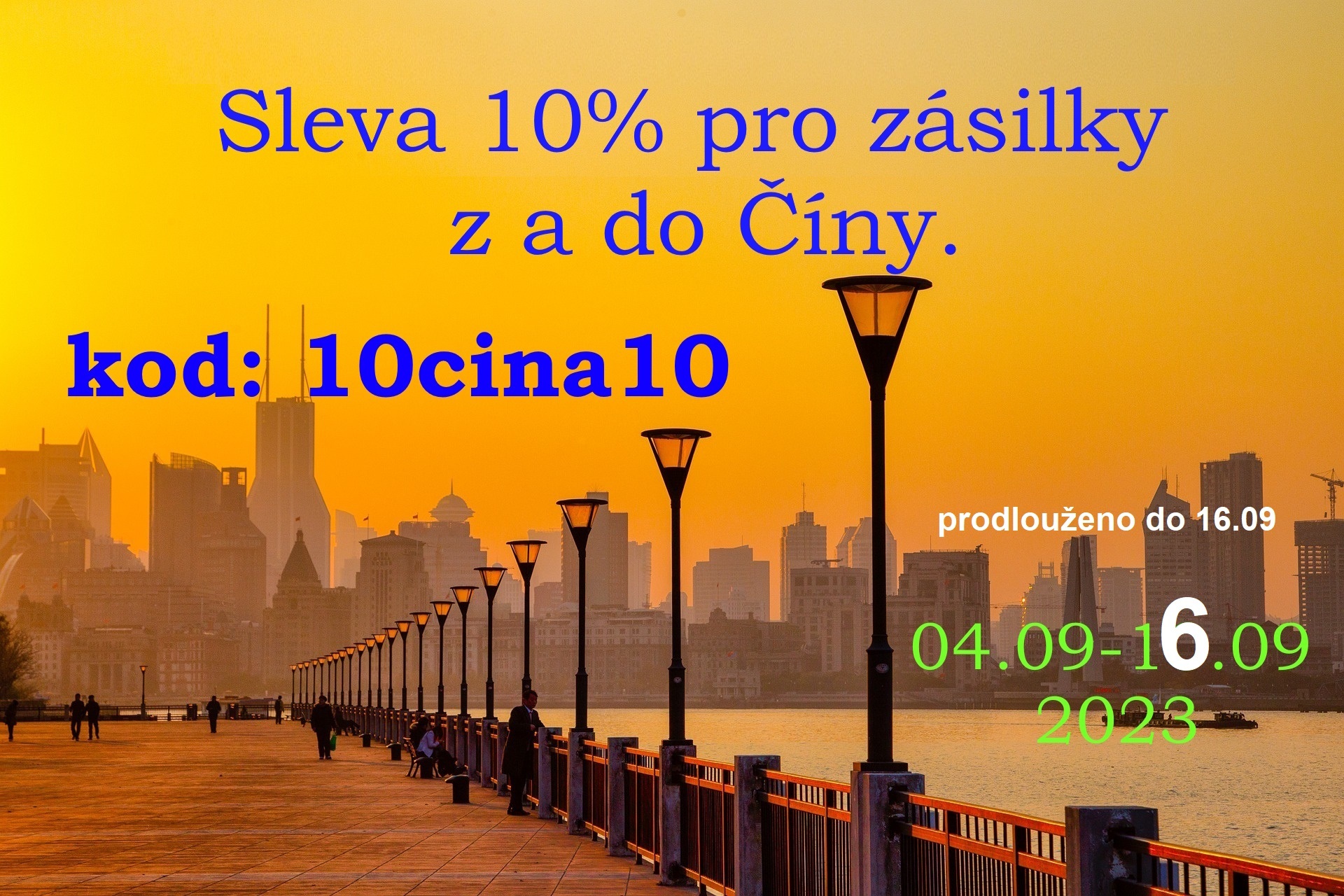 Sleva na balíky do Číny 10 %